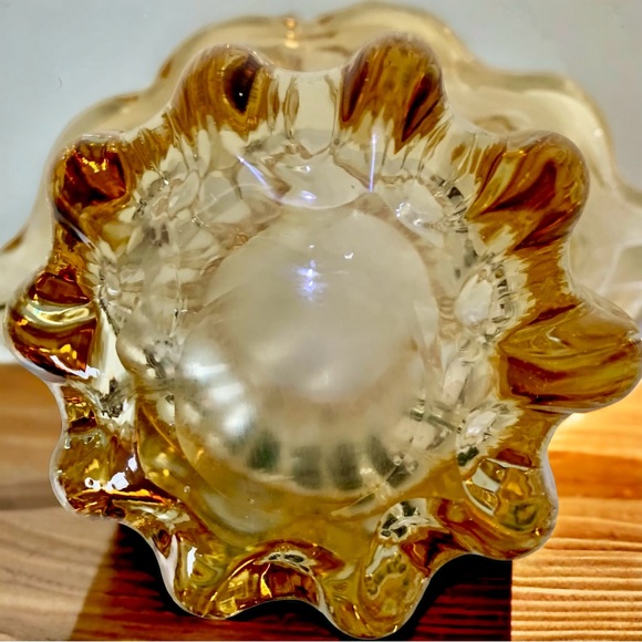 Amber Hand Blown Glass Sommerso Waterfall Vase - Picture 5 of 5